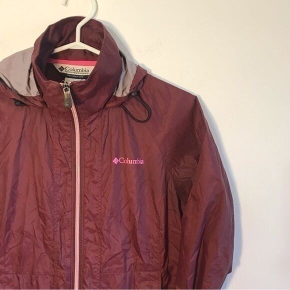 Columbia Burgundy Zip-Up Windbreaker Jacket - Picture 4 of 9